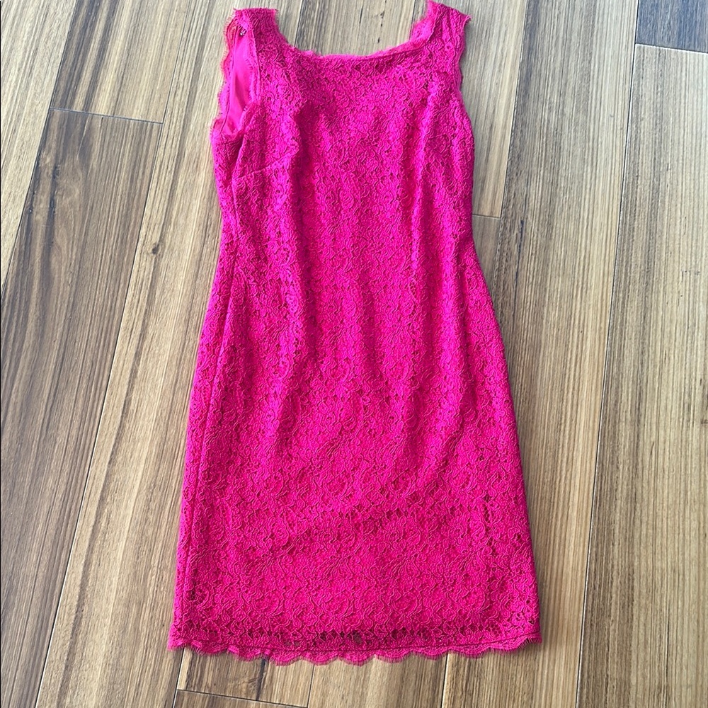 Adrianna Papell Pink Sheath Midi Dress
